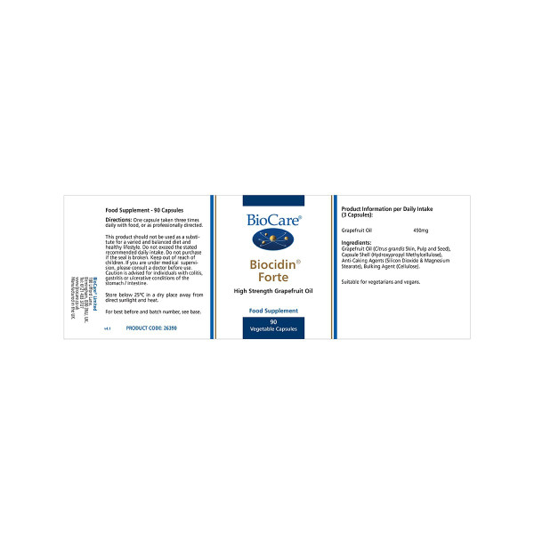 Biocidin® Forte, 90 kapsul (Visoko koncentrirano olje grenivke)