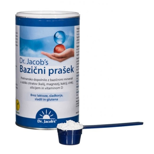 Dr. Jacob's Bazični prašek, 300g (bazični minerali v obliki citratov z silicijem, vitaminom B1 in D3)