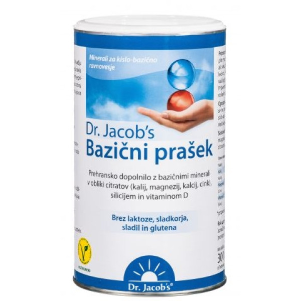 Dr. Jacob's Bazični prašek, 300g (bazični minerali v obliki citratov z silicijem, vitaminom B1 in D3)