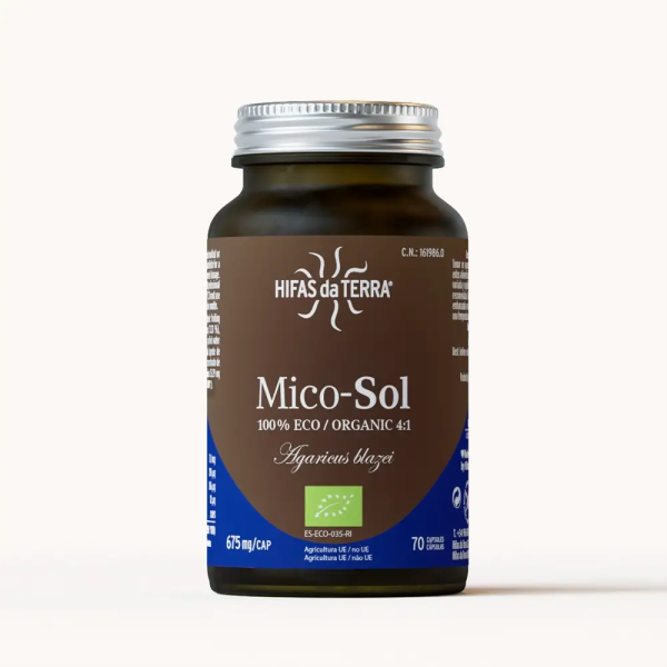 Mico-Sol, 70 kapsul (dopolnilo z visoko vsebnostjo antioksidantov iz izvlečkov sončne gobe - Agaricus Royal Sun)